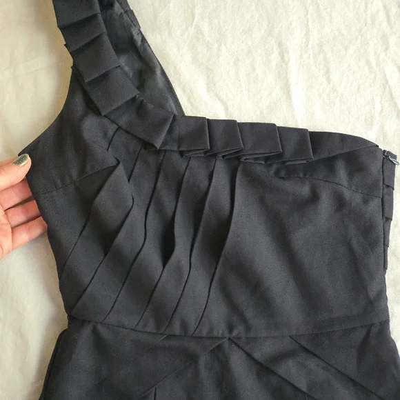 MM Couture One-Shoulder Black Cocktail Dress - Picture 3 of 11